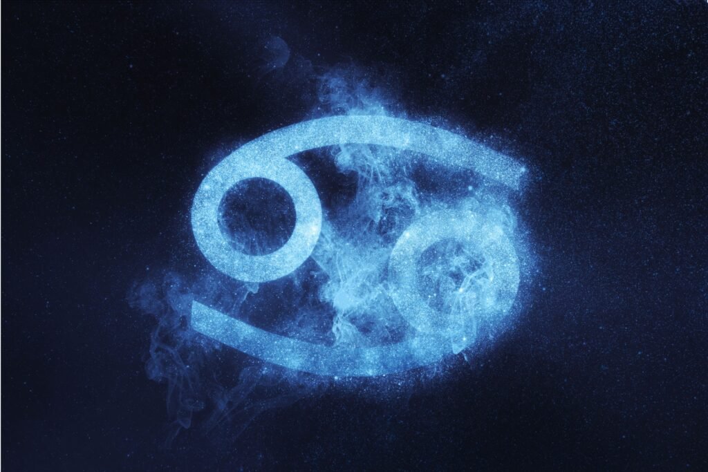 Ilustração do símbolo de câncer azul.