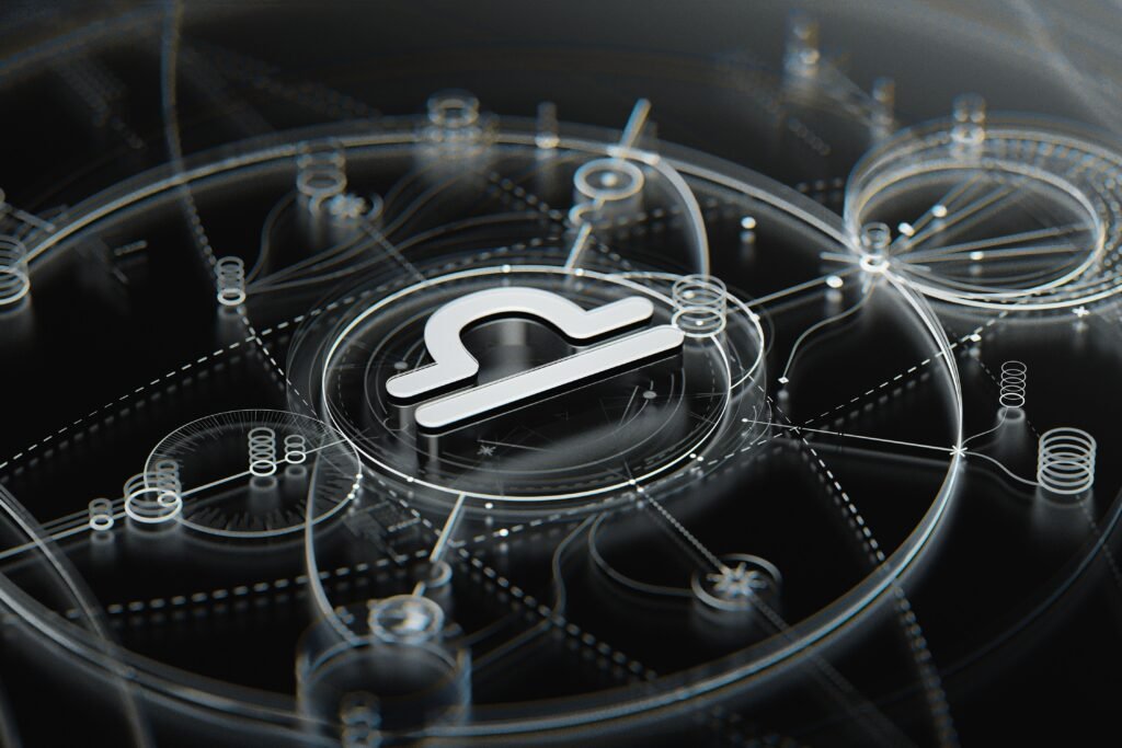 Símbolo de libra em fundo preto.