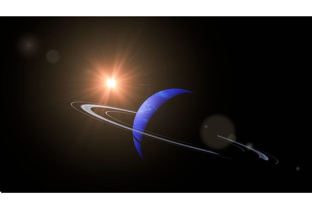 Netuno iluminado pelo sol.