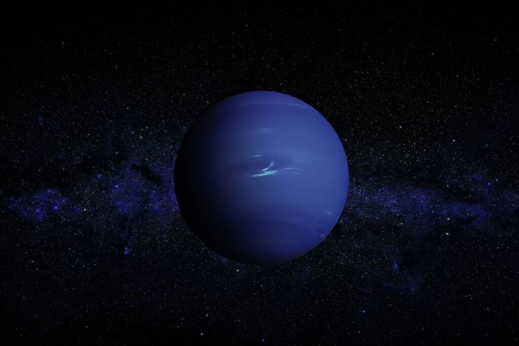 Ilustração do planeta Netuno.